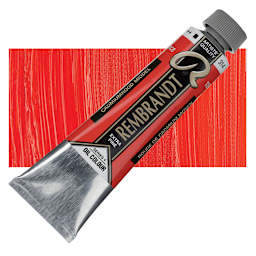 Rembrandt Artists' Oil Color - Cadmium Red Medium, 40 ml tube and swatch
