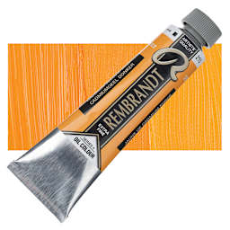Rembrandt Artists' Oil Color - Cadmium Yellow Deep, 40 ml tube and swatch