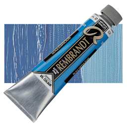 Rembrandt Artists' Oil Color - Cerulean Blue, 40 ml tube and swatch