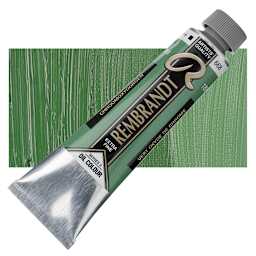 Rembrandt Artists' Oil Color - Chromium Oxide Green, 40 ml tube and swatch