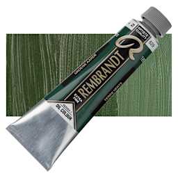 Rembrandt Artists' Oil Color - Green Earth, 40 ml tube and swatch