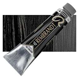 Rembrandt Artists' Oil Color - Lamp Black, 40 ml tube and swatch
