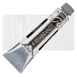 Rembrandt Artists' Oil Color - Mixing White, 40 ml tube and swatch