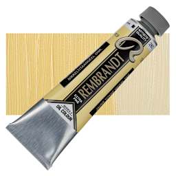 Rembrandt Artists' Oil Color - Nickel Titanium Yellow Deep, 40 ml tube and swatch