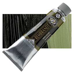 Rembrandt Artists' Oil Color - Olive Green, 150 ml tube and swatch