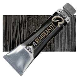 Rembrandt Artists' Oil Color - Oxide Black, 40 ml tube and swatch