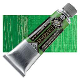 Rembrandt Artists' Oil Color - Permanent Green Medium, 150 ml tube and swatch