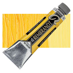 Rembrandt Artists' Oil Color - Permanent Yellow Medium, 40 ml tube and swatch