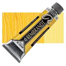 Rembrandt Artists' Oil Color - Permanent Yellow Medium, 150 ml tube and swatch