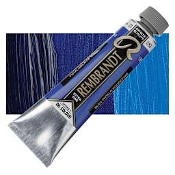 Rembrandt Artists' Oil Color - Phthalo Blue Red, 150 ml tube and swatch