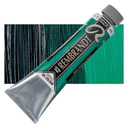 Rembrandt Artists' Oil Color - Phthalo Green Blue, 40 ml tube and swatch