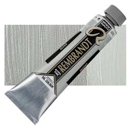 Rembrandt Artists' Oil Color - Silver, 40 ml tube and swatch