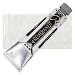 Rembrandt Artists' Oil Color - Titanium White (Safflower), 40 ml tube and swatch
