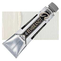 Rembrandt Artists' Oil Color - Transparent White, 40 ml tube and swatch
