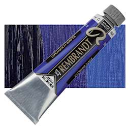 Rembrandt Artists' Oil Color - Ultramarine Deep, 40 ml tube and swatch