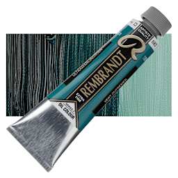 Rembrandt Artists' Oil Color - Ultramarine Green, 40 ml tube and swatch