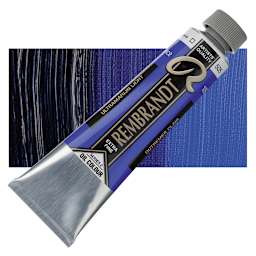Rembrandt Artists' Oil Color - Ultramarine Light, 40 ml tube and swatch