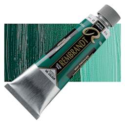 Rembrandt Artists' Oil Color - Viridian, 150 ml tube and swatch