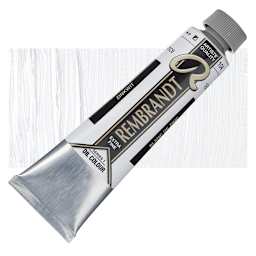 Rembrandt Artists' Oil Color - Zinc White (Safflower), 40 ml tube and swatch