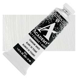 Grumbacher Academy Oil Color - Titanium White, 37 ml tube and swatch