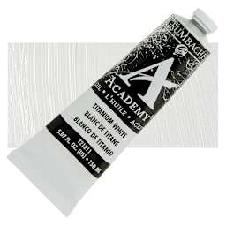 Grumbacher Academy Oil Color - Titanium White, 150 ml tube and swatch