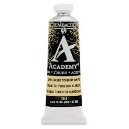 Grumbacher Academy Oil Color - Unbleached Titanium White, 37 ml tube