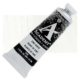 Grumbacher Academy Oil Color - Zinc White, 37 ml tube and swatch