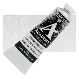 Grumbacher Academy Oil Color - Titanium White Soft, 37 ml tube and swatch