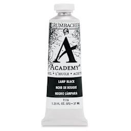 Grumbacher Academy Oil Color - Lamp Black, 37 ml tube