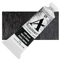 Grumbacher Academy Oil Color - Lamp Black, 37 ml tube and swatch