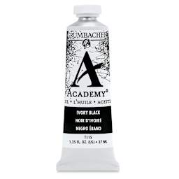 Grumbacher Academy Oil Color - Ivory Black, 37 ml tube