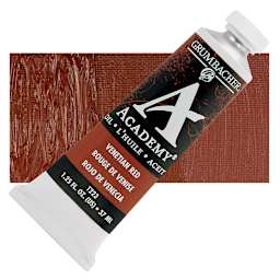 Grumbacher Academy Oil Color - Venetian Red, 37 ml tube and swatch
