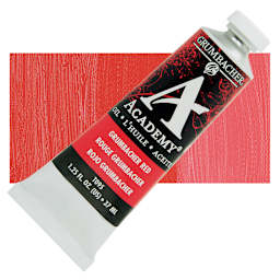 Grumbacher Academy Oil Color - Grumbacher Red, 37 ml tube and swatch