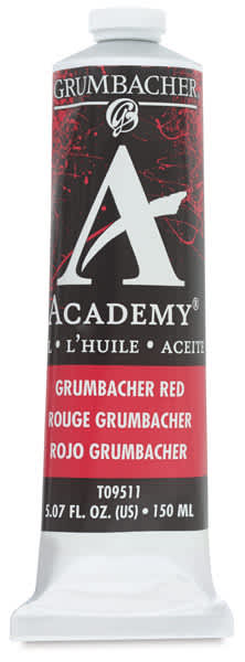 Grumbacher Academy Oil Colors - Single 150 ml Grumbacher Red tube shown upright