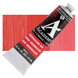 Grumbacher Academy Oil Color - Grumbacher Red, 150 ml tube and swatch