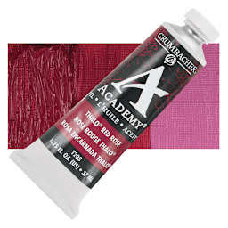 Grumbacher Academy Oil Color - Thalo Red Rose, 37 ml tube and swatch