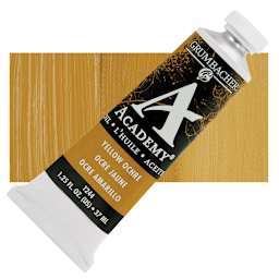 Grumbacher Academy Oil Color - Yellow Ochre, 37 ml tube and swatch