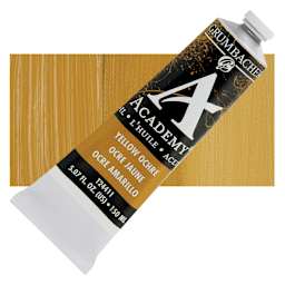 Grumbacher Academy Oil Color - Yellow Ochre, 150 ml tube and swatch