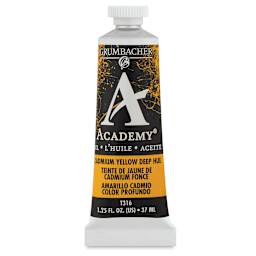 Grumbacher Academy Oil Color - Cadmium Yellow Deep Hue, 37 ml tube
