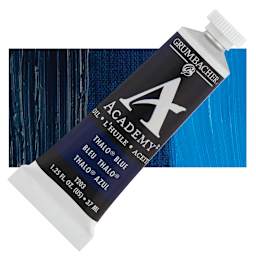 Grumbacher Academy Oil Color - Thalo Blue, 37 ml tube and swatch