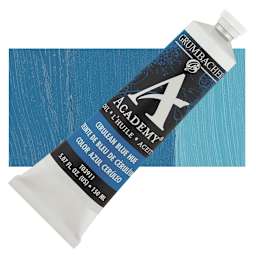 Grumbacher Academy Oil Color - Cerulean Blue Hue, 150 ml tube and swatch