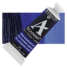 Grumbacher Academy Oil Color - French Ultramarine Blue, 37 ml tube and swatch