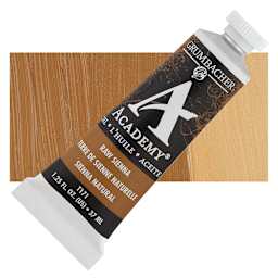 Grumbacher Academy Oil Color - Raw Sienna, 37 ml tube and swatch