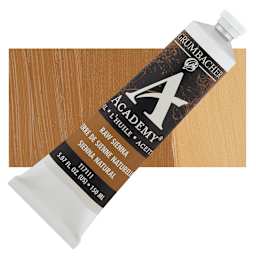 Grumbacher Academy Oil Color - Raw Sienna, 150 ml tube and swatch