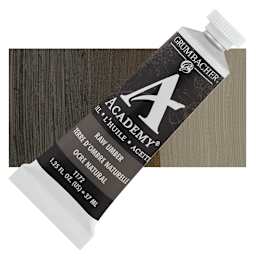 Grumbacher Academy Oil Color - Raw Umber, 37 ml tube and swatch