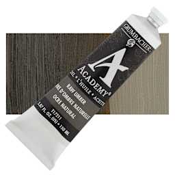 Grumbacher Academy Oil Color - Raw Umber, 150 ml tube and swatch
