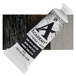 Grumbacher Academy Oil Color - Van Dyke Brown, 37 ml tube and swatch