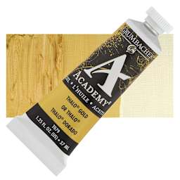 Grumbacher Academy Oil Color - Thalo Gold, 37 ml tube and swatch