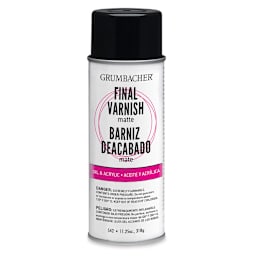 Grumbacher Final Varnish - Front view of 11 oz can of Matte Varnish