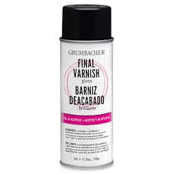 Grumbacher Final Varnish - Front view of 11 oz can of Gloss Varnish